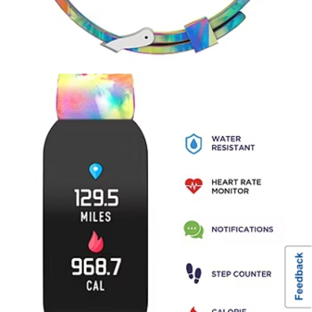 Itouch Active Unisex Adult Multi-Function Digital Multicolor Smart Watch Tie Dye - Picture 4 of 4